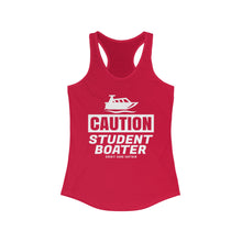 Load image into Gallery viewer, CAUTION! Student Boater! Official Credit Card Captain Funny Women's Racerback Tank