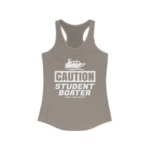 Load image into Gallery viewer, CAUTION! Student Boater! Official Credit Card Captain Funny Women's Racerback Tank