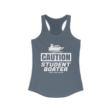 Load image into Gallery viewer, CAUTION! Student Boater! Official Credit Card Captain Funny Women's Racerback Tank
