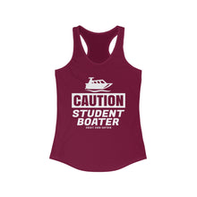 Load image into Gallery viewer, CAUTION! Student Boater! Official Credit Card Captain Funny Women's Racerback Tank