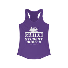 Load image into Gallery viewer, CAUTION! Student Boater! Official Credit Card Captain Funny Women's Racerback Tank