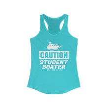 Load image into Gallery viewer, CAUTION! Student Boater! Official Credit Card Captain Funny Women's Racerback Tank