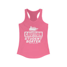 Load image into Gallery viewer, CAUTION! Student Boater! Official Credit Card Captain Funny Women's Racerback Tank