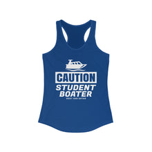 Load image into Gallery viewer, CAUTION! Student Boater! Official Credit Card Captain Funny Women's Racerback Tank