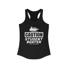 Load image into Gallery viewer, CAUTION! Student Boater! Official Credit Card Captain Funny Women's Racerback Tank