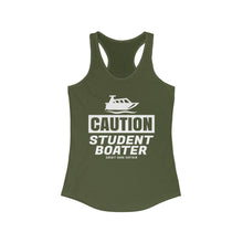 Load image into Gallery viewer, CAUTION! Student Boater! Official Credit Card Captain Funny Women's Racerback Tank