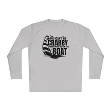 Load image into Gallery viewer, You Can't Be Crabby on The Boat Credit Card Captain Long Sleeve Tee