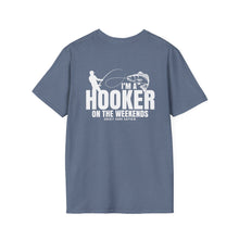 Load image into Gallery viewer, I'm a Hooker on the Weekends Redfish Design Funny Credit Card Captain Softstyle T-Shirt