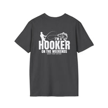Load image into Gallery viewer, I'm a Hooker on the Weekends Redfish Design Funny Credit Card Captain Softstyle T-Shirt