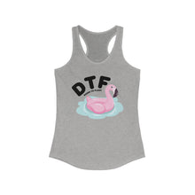 Load image into Gallery viewer, DTF Down To Float Flamingo Floatie Funny Women's Raceback Tank