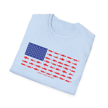 Load image into Gallery viewer, American Flag Fishing Softstyle T-Shirt