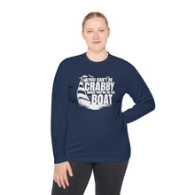 Load image into Gallery viewer, You Can't Be Crabby on The Boat Credit Card Captain Long Sleeve Tee