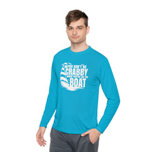 Load image into Gallery viewer, You Can't Be Crabby on The Boat Credit Card Captain Long Sleeve Tee