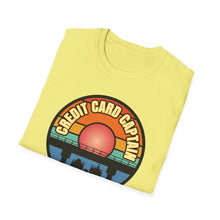 Load image into Gallery viewer, Sunset Under The Bridge Pontoon Dispensor Official Credit Card Captain Softstyle T-Shirt