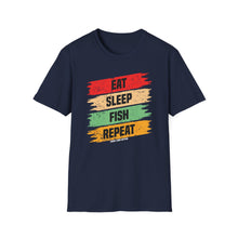 Load image into Gallery viewer, Eat, Sleep, Fish, Repeat Official Credit Card Captain Softstyle T-Shirt