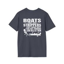 Load image into Gallery viewer, Boats Are Like Strippers Funny Official Credit Card Captain- Bass Boat Design Softstyle T-Shirt