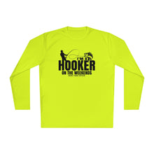 Load image into Gallery viewer, I'm a Hooker on the Weekends Bass Design Funny Credit Card Captain Long Sleeve Tee