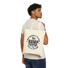 Load image into Gallery viewer, What Happens at the Ramp Stays at the Ramp Official CCC Funny Cotton Canvas Tote Bag