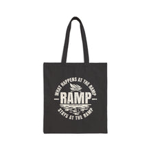 Load image into Gallery viewer, What Happens at the Ramp Stays at the Ramp Official CCC Funny Cotton Canvas Tote Bag