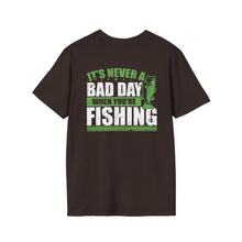 Load image into Gallery viewer, It's Never a Bad Day When You're Fishing Bass Design Official CCC Softstyle T-Shirt