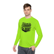 Load image into Gallery viewer, You Can't Be Crabby on The Boat Credit Card Captain Long Sleeve Tee