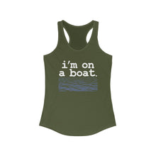 Load image into Gallery viewer, I'm on a Boat Funny Women's Racerback Tank