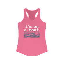 Load image into Gallery viewer, I'm on a Boat Funny Women's Racerback Tank