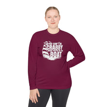 Load image into Gallery viewer, You Can't Be Crabby on The Boat Credit Card Captain Long Sleeve Tee
