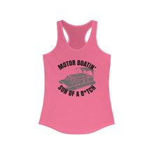 Load image into Gallery viewer, Motor Boatin' Son of a B*tch Funny Credit Card Captain Women's Racerback Tank