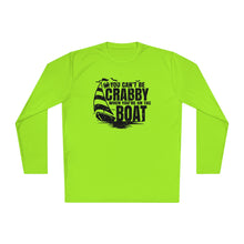 Load image into Gallery viewer, You Can't Be Crabby on The Boat Credit Card Captain Long Sleeve Tee