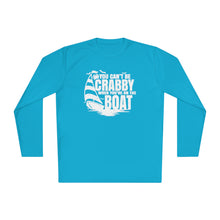 Load image into Gallery viewer, You Can't Be Crabby on The Boat Credit Card Captain Long Sleeve Tee