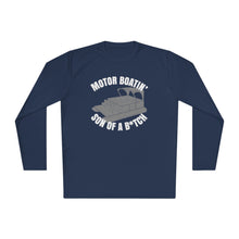 Load image into Gallery viewer, Motor Boatin' Son of a B*tch Funny Credit Card Captain Long Sleeve Tee