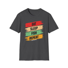 Load image into Gallery viewer, Eat, Sleep, Fish, Repeat Official Credit Card Captain Softstyle T-Shirt