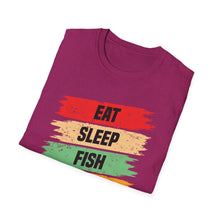 Load image into Gallery viewer, Eat, Sleep, Fish, Repeat Official Credit Card Captain Softstyle T-Shirt