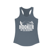 Load image into Gallery viewer, I'm a Hooker on the Weekends Marlin Design Funny Credit Card Captain Women's Racerback Tanktop