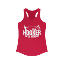 Load image into Gallery viewer, I'm a Hooker on the Weekends Marlin Design Funny Credit Card Captain Women's Racerback Tanktop