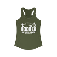 Load image into Gallery viewer, I'm a Hooker on the Weekends Marlin Design Funny Credit Card Captain Women's Racerback Tanktop