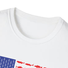Load image into Gallery viewer, American Flag Fishing Softstyle T-Shirt
