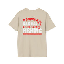 Load image into Gallery viewer, It's Never a Bad Day When You're Fishing Redfish Design Official CCC Softstyle T-Shirt
