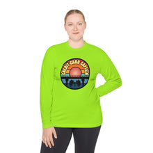 Load image into Gallery viewer, Sunset Under The Bridge Pontoon Dispensor Official Credit Card Captain Long Sleeve Tee