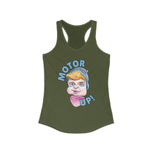 Load image into Gallery viewer, HayHay Says, "Motor Up!" Official Credit Card Captain Women's Racerback Tank