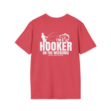 Load image into Gallery viewer, I'm a Hooker on the Weekends Redfish Design Funny Credit Card Captain Softstyle T-Shirt
