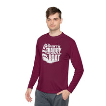 Load image into Gallery viewer, You Can't Be Crabby on The Boat Credit Card Captain Long Sleeve Tee