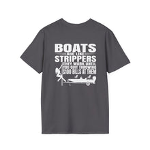 Load image into Gallery viewer, Boats Are Like Strippers Funny Official Credit Card Captain- Bass Boat Design Softstyle T-Shirt