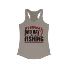 Load image into Gallery viewer, It's Never a Bad Day When You're Fishing Redfish Design Official CCC Women's Racerback Tank