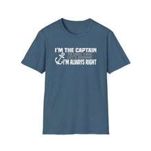 Load image into Gallery viewer, I'm the Captain, I'm Always Right Funny Official Credit Card Captain Softstyle T-Shirt