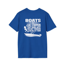 Load image into Gallery viewer, Boats Are Like Strippers Funny Official Credit Card Captain- T-Top Design Softstyle T-Shirt