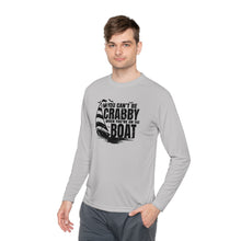 Load image into Gallery viewer, You Can't Be Crabby on The Boat Credit Card Captain Long Sleeve Tee