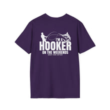 Load image into Gallery viewer, I'm a Hooker on the Weekends Marlin Design Funny Credit Card Captain Softstyle T-Shirt