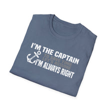 Load image into Gallery viewer, I'm the Captain, I'm Always Right Funny Official Credit Card Captain Softstyle T-Shirt
